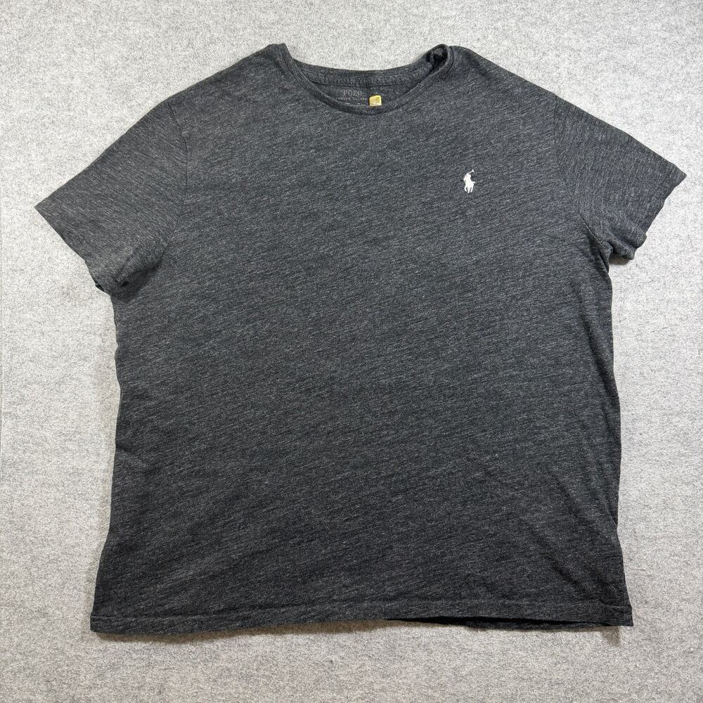 Polo Ralph Lauren T Shirt Mens XL Gray Embroidered Pony Logo Crew Neck Classic